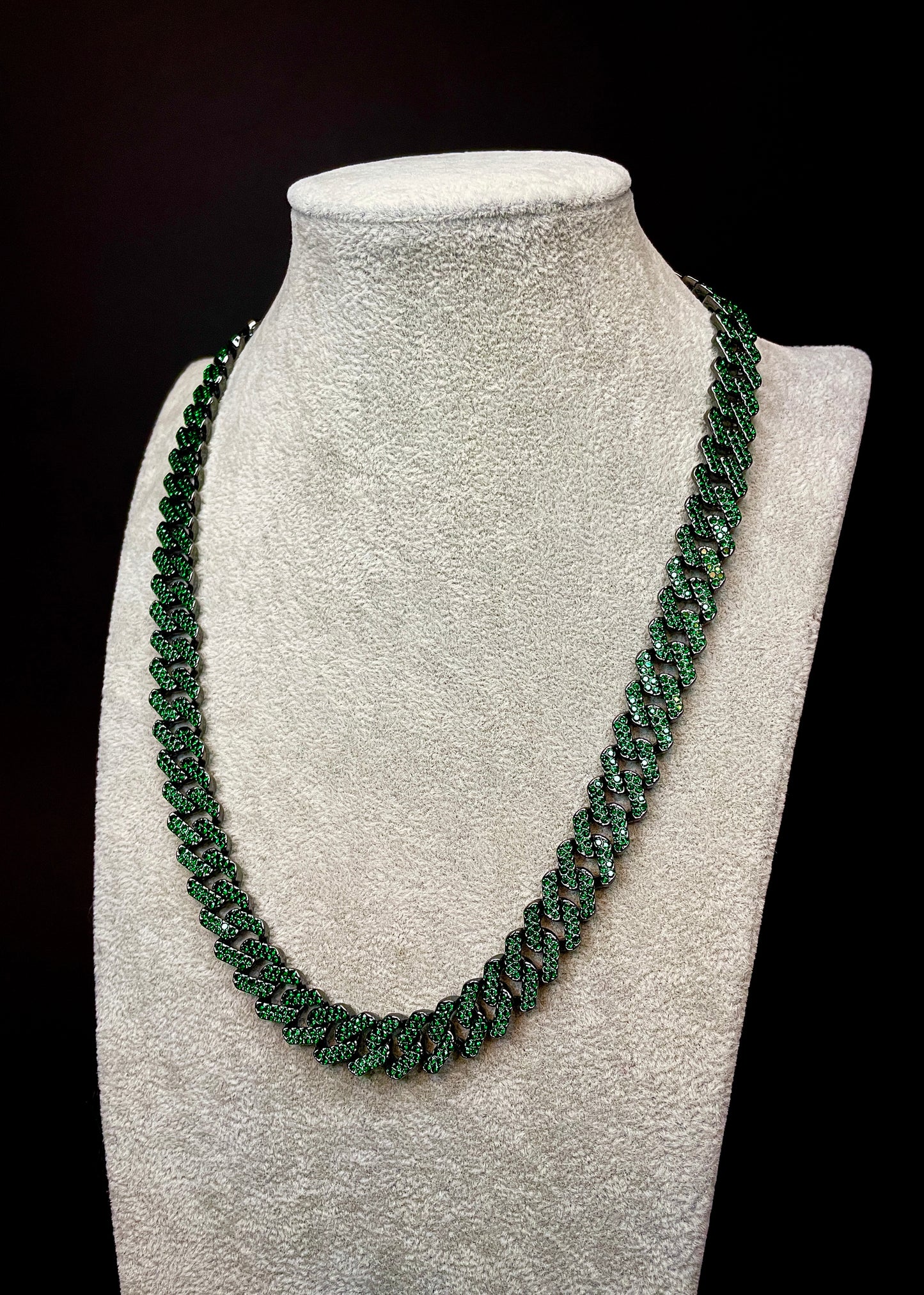 Colier Cuban Smarald Green