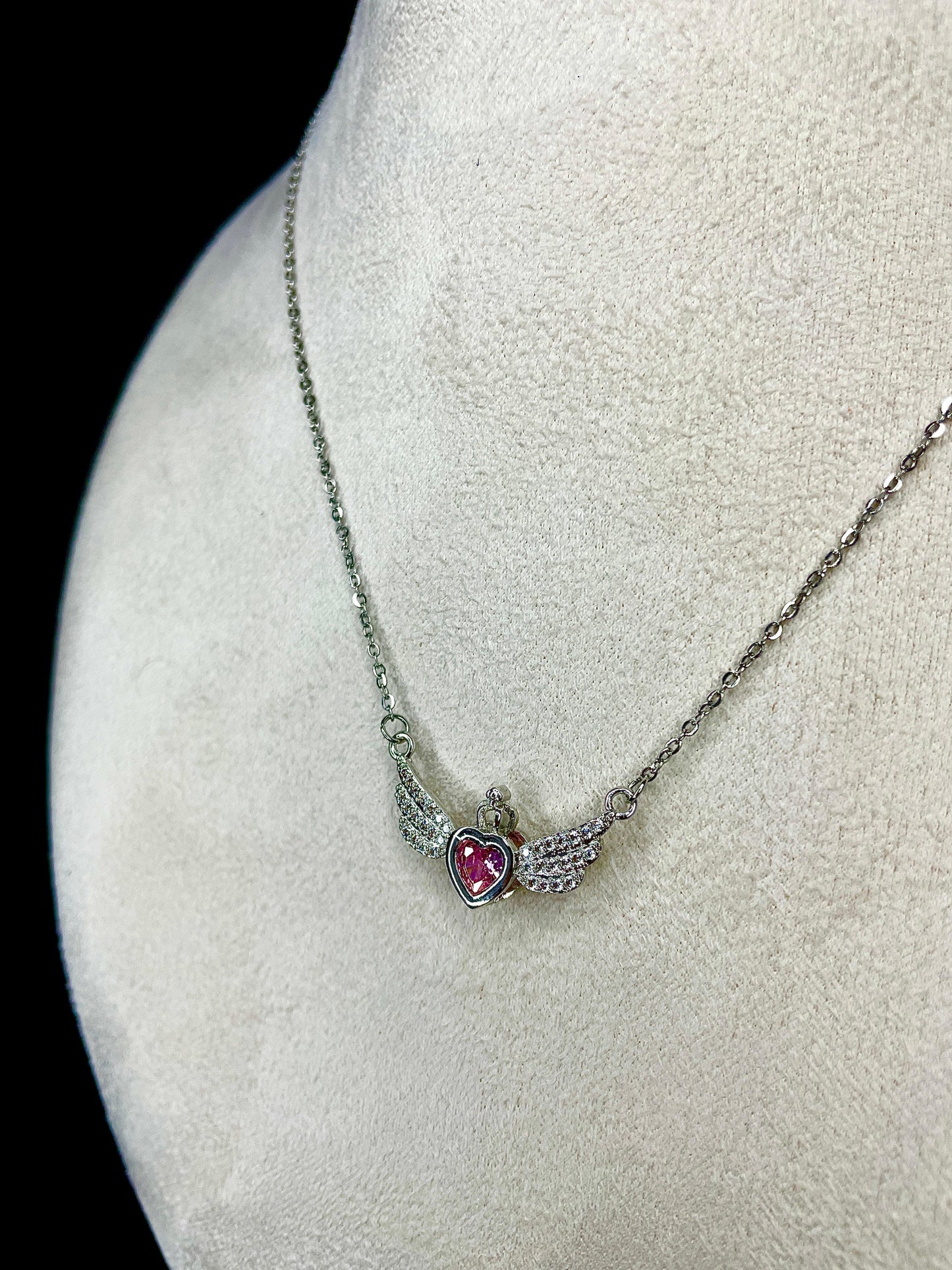 Colier Pink Angel Heart