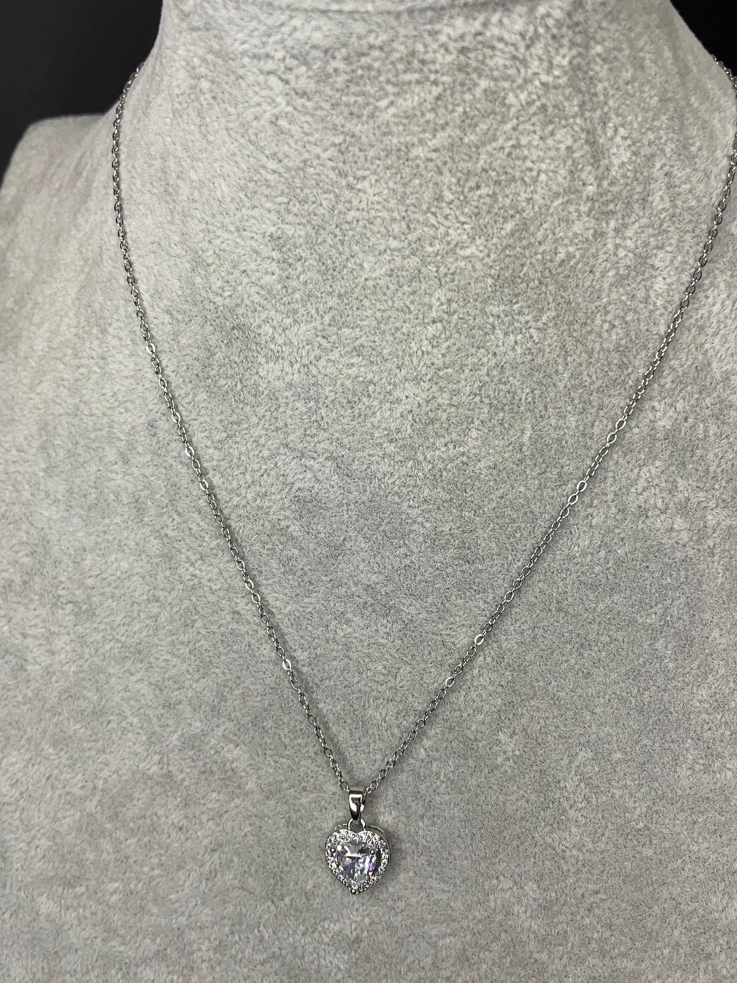 Colier Argintiu Clear Heart