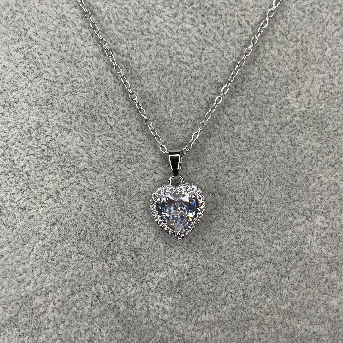 Colier Argintiu Clear Heart