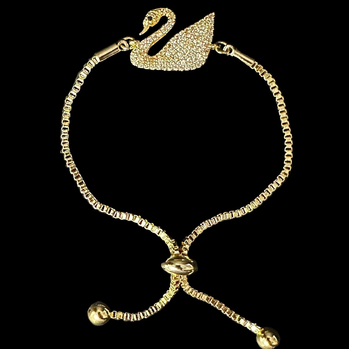 Bratara Reglabila Swan Placata cu Aur 18K