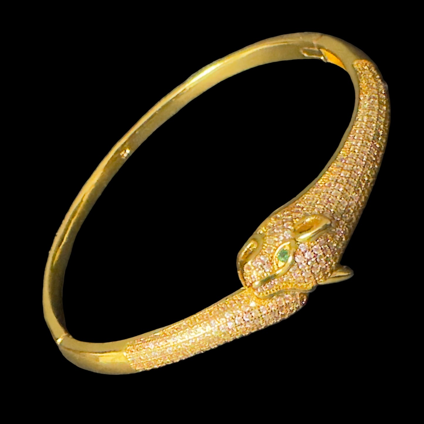 Bratara Fixa Panthera Head Placata cu Aur 18k