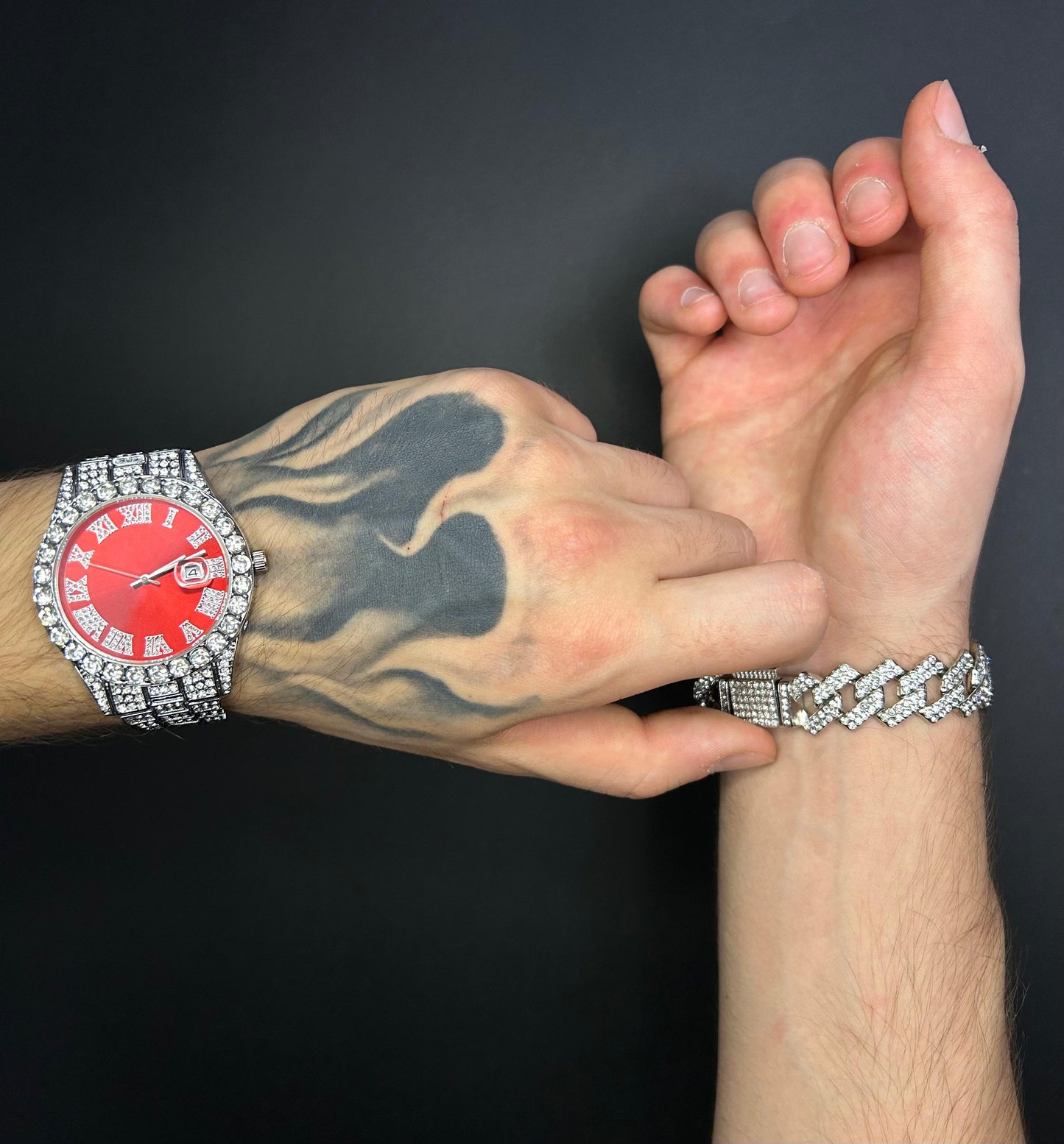 Set Ceas Luxury Style+Brățară Cuban Argintie