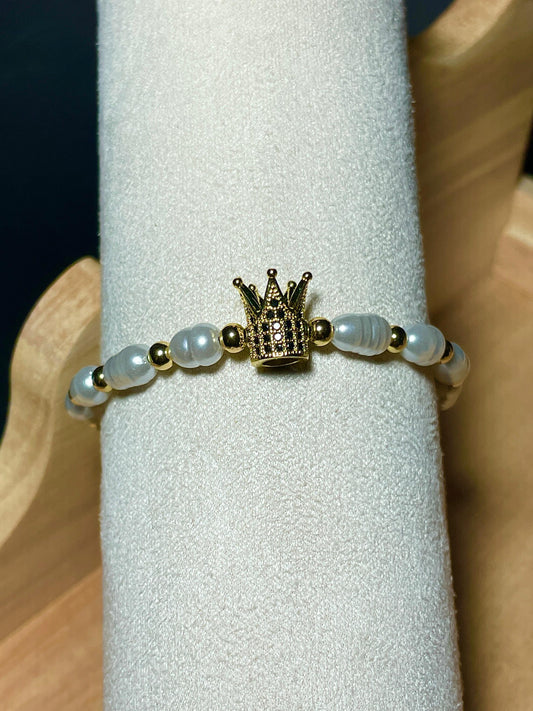 Bratara Reglabila White Crown