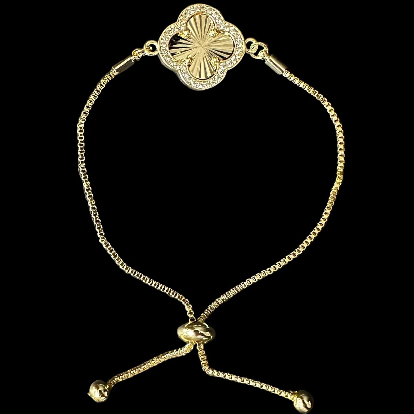 Bratara Trifoi Reglabila Placata Cu Aur 18K