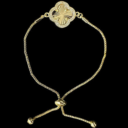 Bratara Trifoi Reglabila Placata Cu Aur 18K