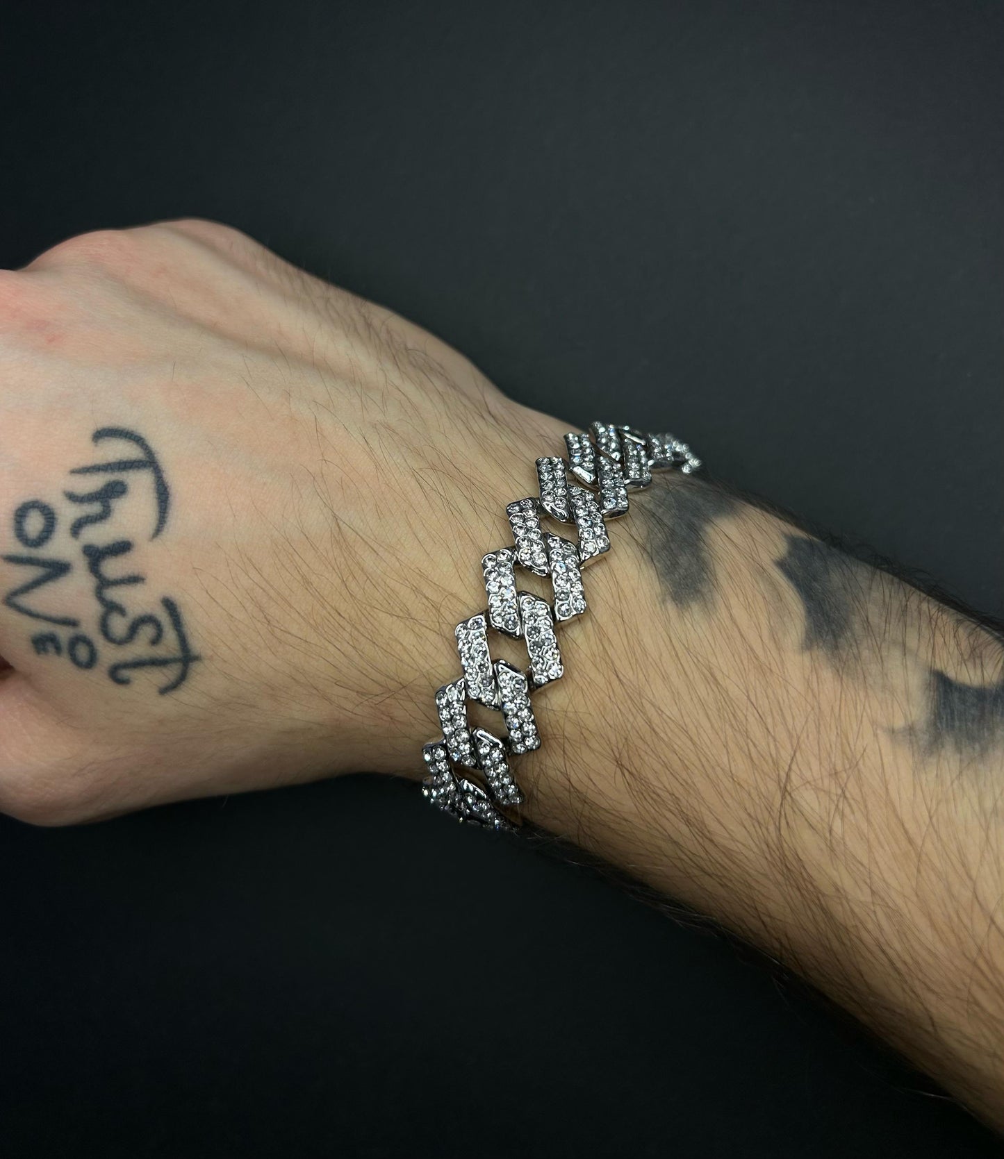 Bratara Cuban Argintie