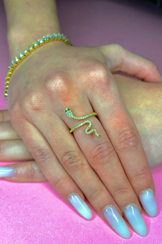 Snake Ring Reglabil Auriu