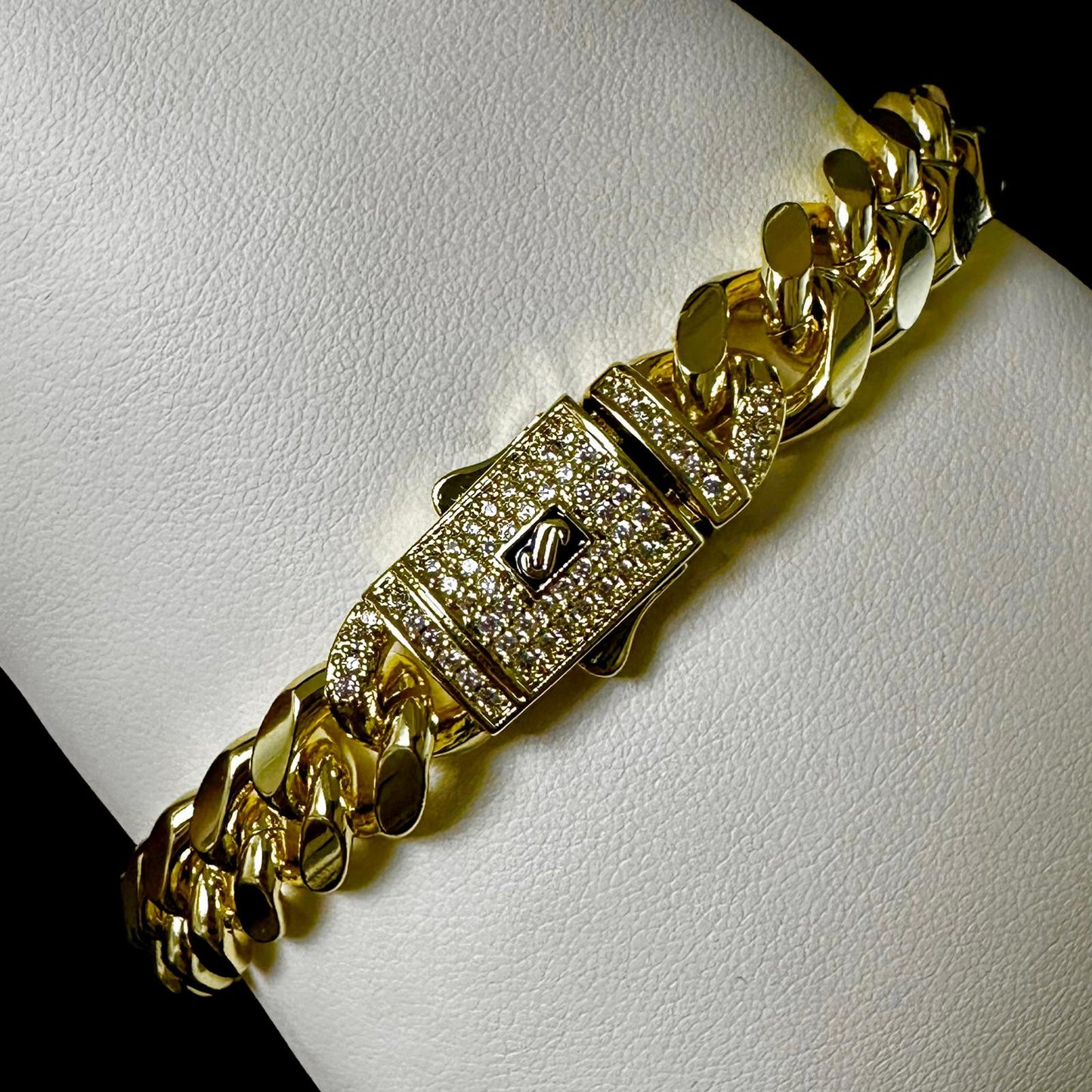 Bratara Cuban Monaco 11mm Placata cu Aur 18K